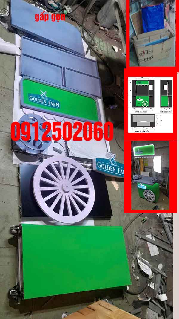 Xe Booth Sampling Phát Hàng Mẫu Có Bánh Xe – Giải Pháp Marketing Di Động Tiết Kiệm, Hiệu Quả xe booth gấp gọn