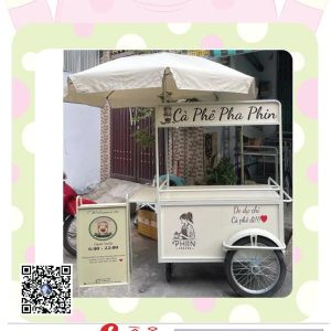 xe bán đồ ăn vặt có mái che