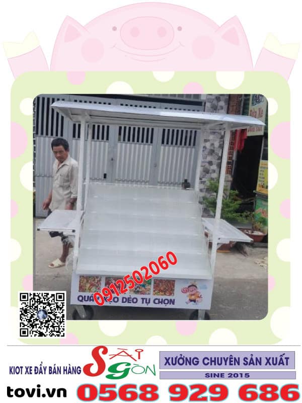 Xe Bán Đồ Ăn Vặt Có Mái Che – Giải Pháp Bán Hàng Lưu Động Hiệu Quả Tại TP.HCM xe bán hàng take away giá rẻ TPHCM.