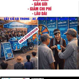 Home xe xích lô booth sampling truyền thông
