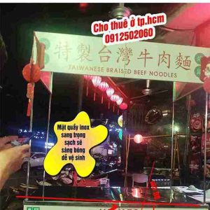 Home Quầy inox gấp gọn đang hoạt động pha chế trà sữa sampling thực tế tại sự kiện Sài Gòn